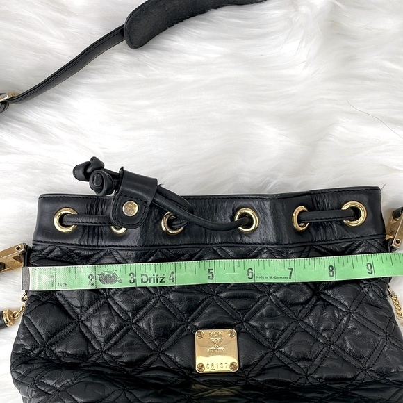 MCM‎ Black Quilted Leather Bucket Bag